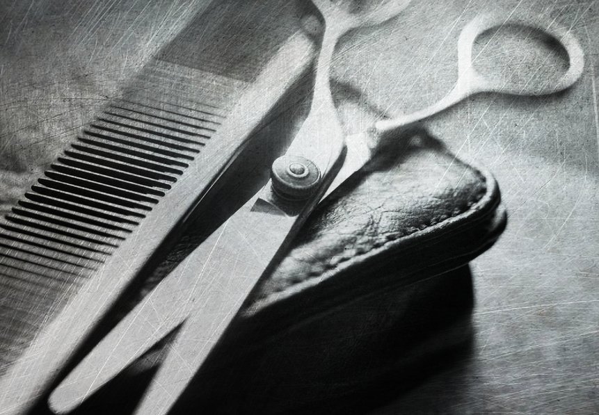 Close-up van onze kappersschaar